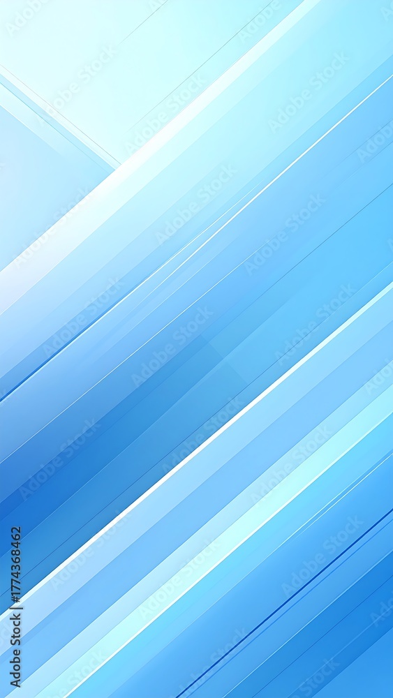 Obraz premium Abstract blue background with diagonal layers and light, clean, airy, modern look