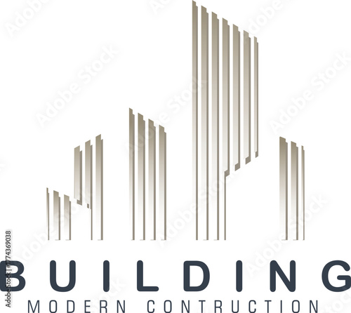 Building logo design with a modern concept. Abstract city building construction for logo design inspiration.