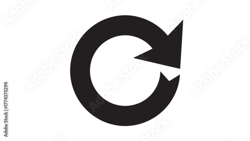 Refresh icon simple flat glyph isolated on white background for app and web design user interface element