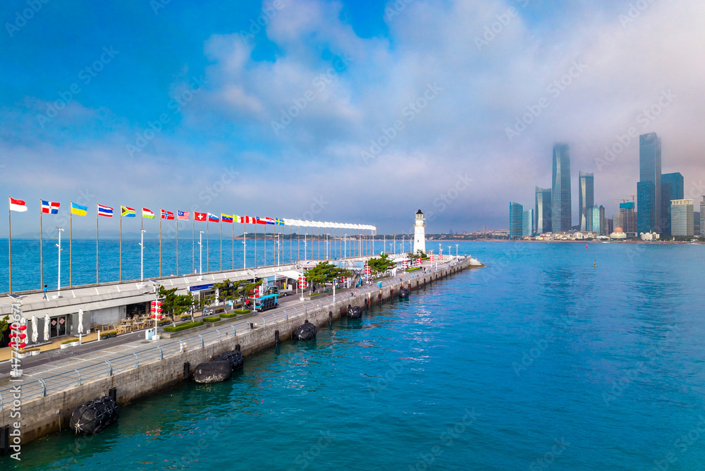 Obraz premium Qingdao Olympic Sailing Center Lighthouse, China