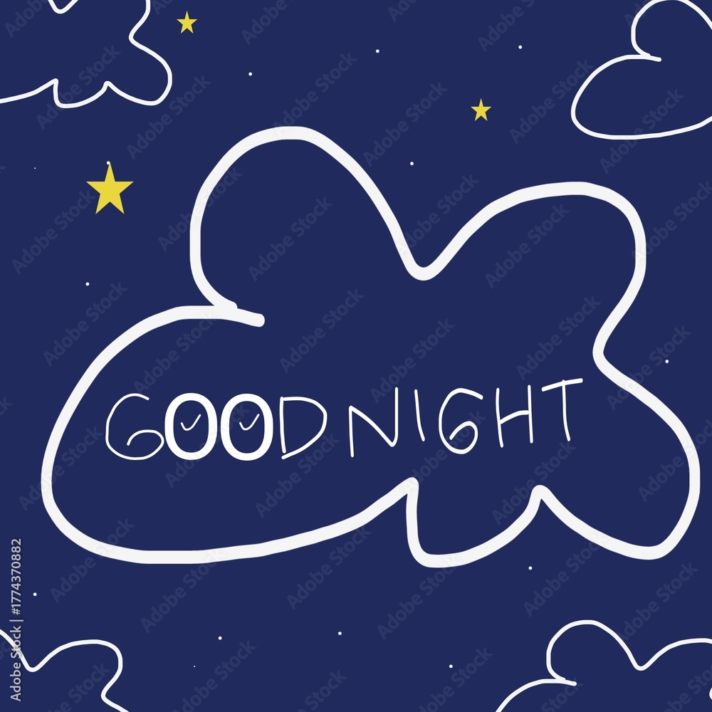 Fototapeta premium Good night typography illustration design
