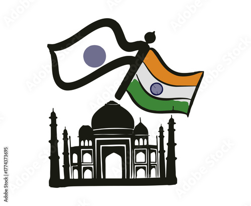 taj mahal vector illustration