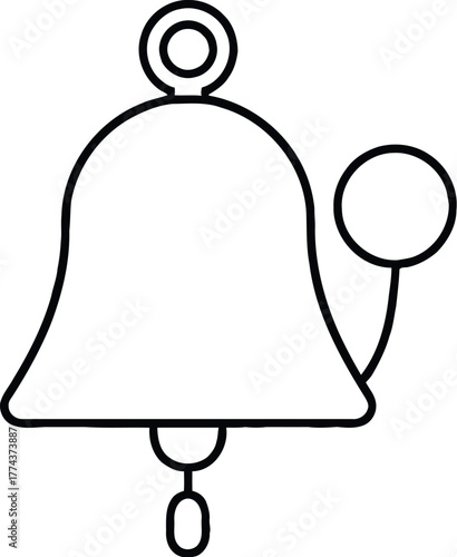 Charming school bell doodle illustration for educational projects