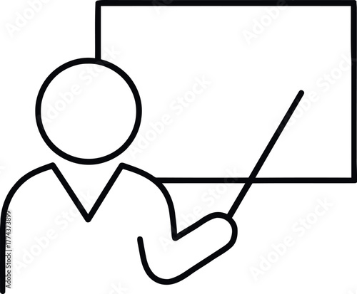 Charming teacher and chalkboard doodle illustration for educational materials