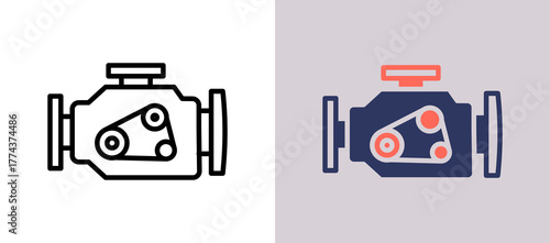 Car Engine whitegrey icon