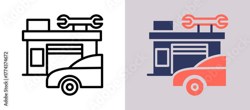 Car Repair Shop whitegrey icon