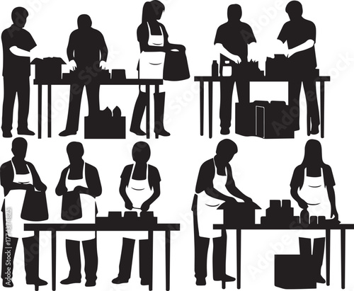 Diverse group of volunteers working together on community projects