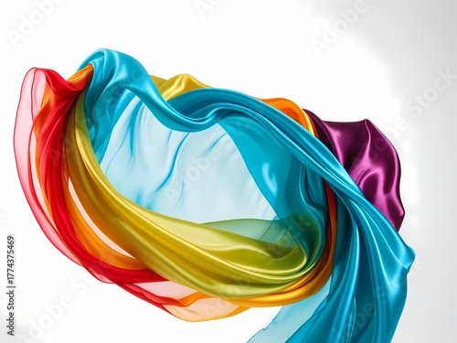 Luxurious silk fabric in vibrant hues.