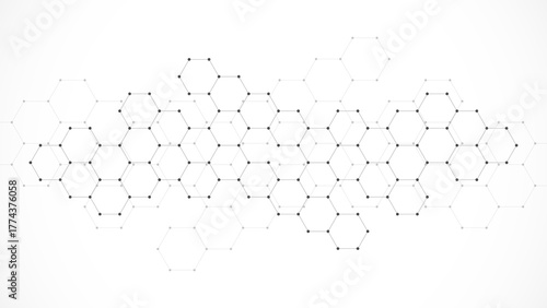 Hexagons pattern. Geometric abstract background with simple hexagonal elements. Creative idea for medical, technology or science design