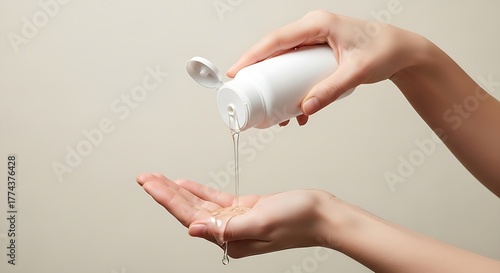 Hand Pouring Clear Gel/Liquid into Palm