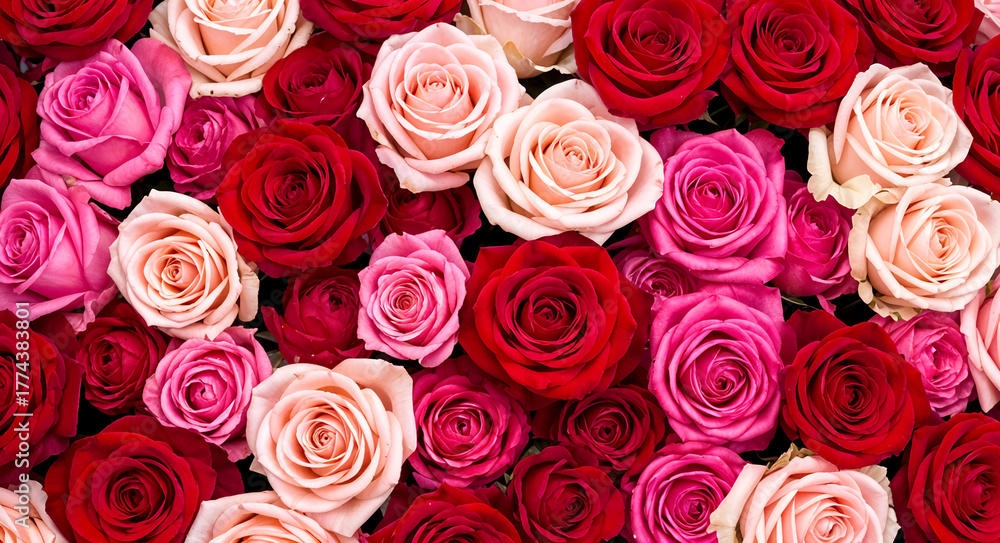 Fototapeta premium Vibrant Rose Garden Display