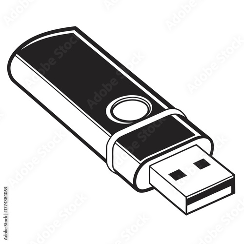 Black and white usb flash drive