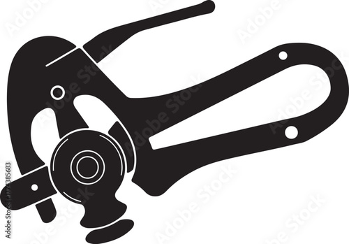 black silhouette of pipe cutter on white background, vector