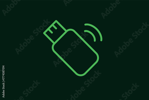 wireless usb router illustration. in flat style design. Vector flat icon.	
