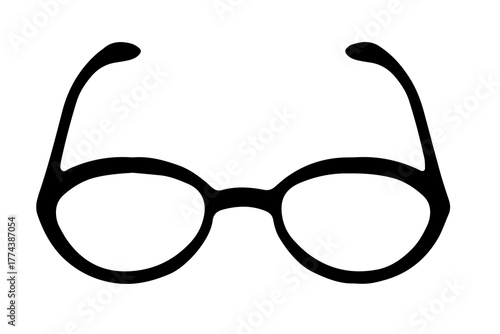 Vector illustration of glasses in doodle style Основные RGB