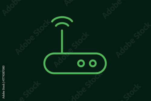 wi fi router illustration in flat style design. Vector illustration.	

