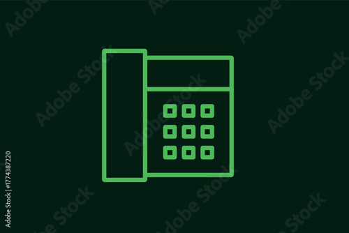 landline phone illustration in flat style design. Vector illustration.	
