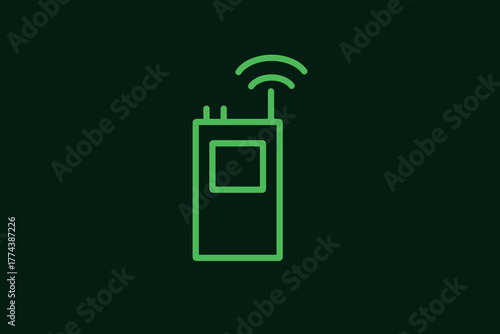 wireless radio illustration in flat style design. Vector illustration.	

