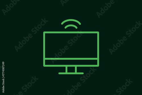 wireless screen illustration in flat style design. Vector illustration.	
