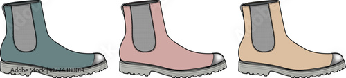 Colorful boots illustration collection, perfect for fashion, footwear, and style concepts