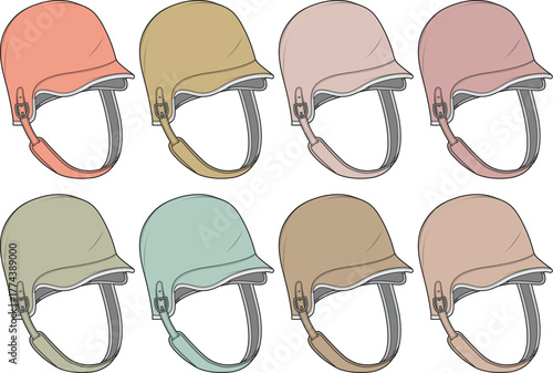 Colorful Hat Collection Trendy Headwear Illustrations