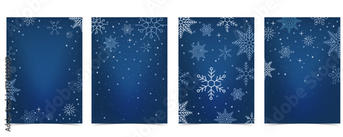 Light snowy snowfall wallpaper with snowflake and night winter for holiday vertical background