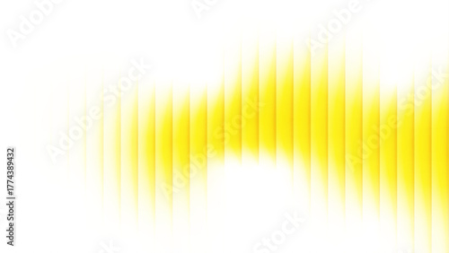 Abstract gradient of yellow color with refracted strips of glass effect. Trendy ribbed texture isolated on white background for banners, posters, covers, presentations. Vector graphic design elements.