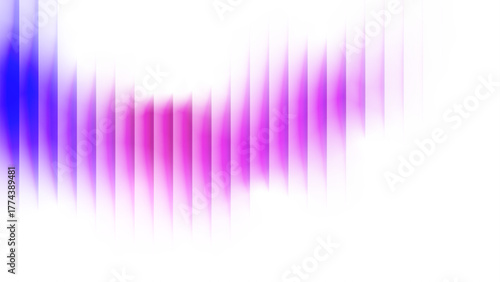 Abstract gradient of purple blue color with refracted strips of glass effect. Trendy ribbed texture isolated on white background. Vector graphic design elements.
