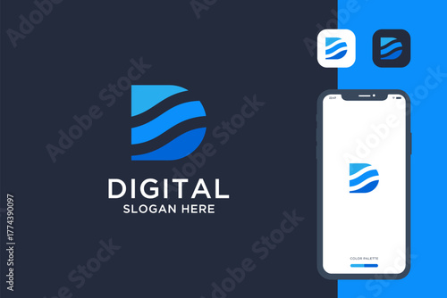 modern letter d logo design for business.