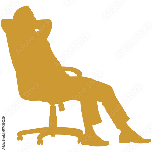 Relaxing in an office chair
