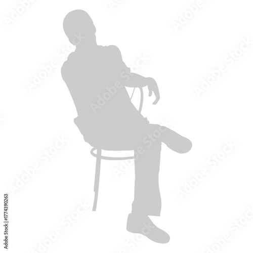 Man Sitting on Chair Silhouette