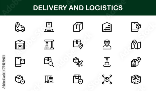 Delivery and Logistic Icon representing shipment, courier service, and global transportation network