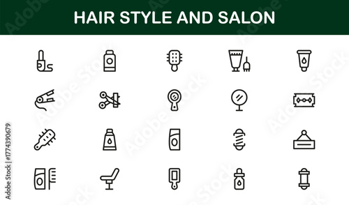 Hair Style and Salon Icon illustrating modern grooming, personal beauty, and professional haircut services