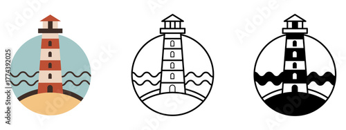 Isolated vector illustration of lighthouse