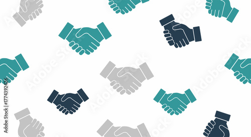 Handshake pattern symbolizes agreement collaboration and partnership in business.