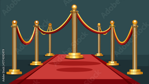 Red carpet event with velvet ropes and stanchions