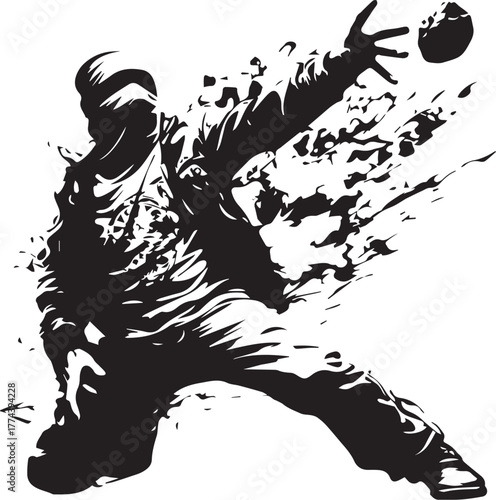 Handball in Action: A dynamic illustration captures the essence of a handball player in mid-action, showcasing strength and agility with an expressive artistic flair.