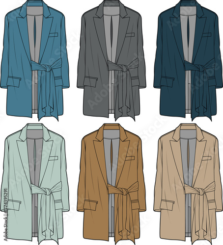 Elegant Trench Coats A Fashionable Vector Illustration Set for Designers