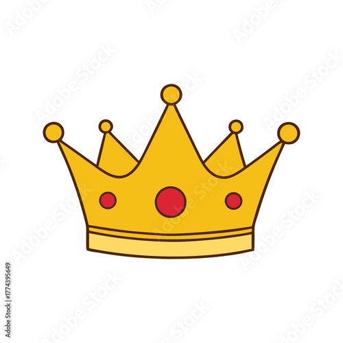 A golden royal crown on transparent background