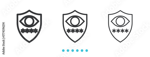 Password Protection icon. Thin line icon vector