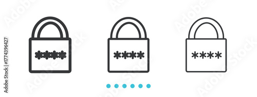 Password Protection icon. Thin line icon vector