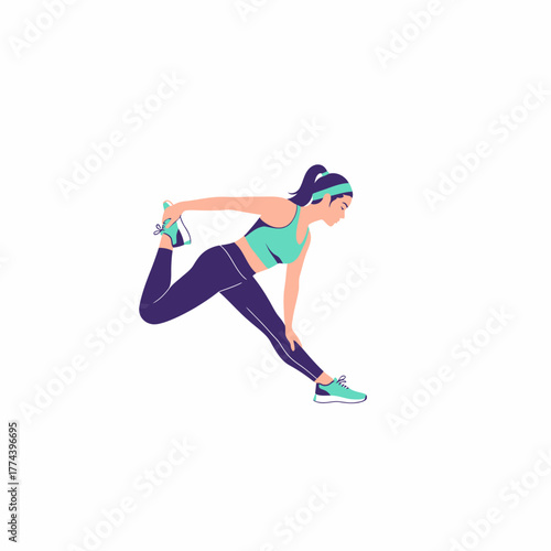 Woman Stretching Leg for Exercise and Flexibility.