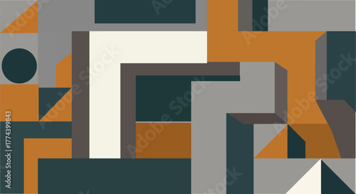 Abstract geometric pattern with muted colors and sharp angles, creating a modern and sophisticated visual composition