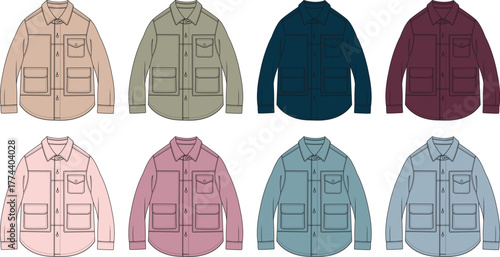 Variety of Fashionable Shirts for Everyday Wear in Diverse Colors and Styles