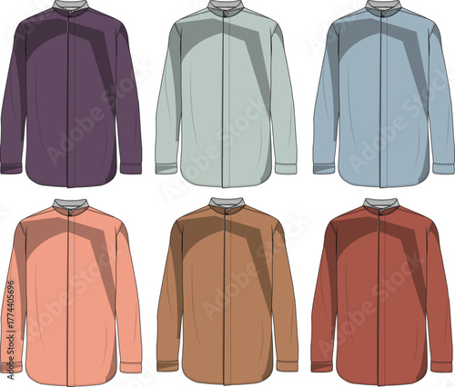 Collared Shirt Collection Assorted Colors for Men's Fashion Choices
