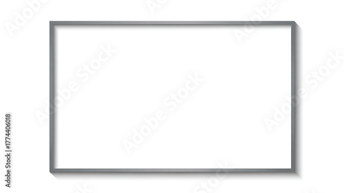Empty grey picture frame isolated on white background