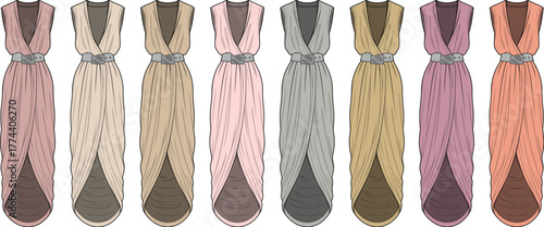 Diverse Elegant Dresses A Spectrum of Color and Style for Special Occasions and Fashion