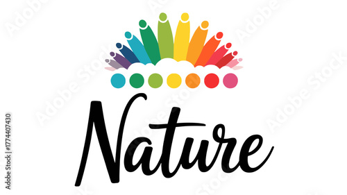 Colorful abstract nature design with word nature