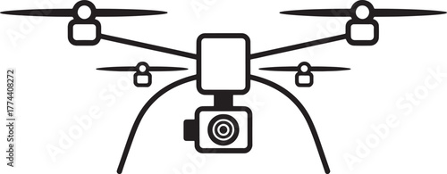 Modern quadcopter drone with camera ready for aerial photography and videography exploration
