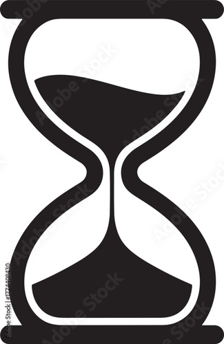 Hourglass icon symbolizing time passing and countdown timer for measurement and duration